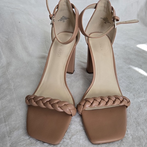 Nine West Beige Braided Strap Heels - Picture 2 of 9